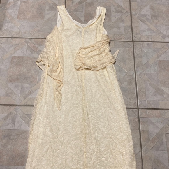 F womens Mlle Gabrielle solid cream color lined pullover plus size dress size 18 - Picture 1 of 6